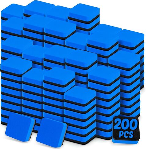 96 Pack Dry Erase Erasers, Mini Magnetic Dry Erase Eraser Bulk, Square Blue White Board Dry Erasers, Ideal Chalkboard Cleansers, Perfect for Kids Classroom, Home and Office (1.97 x 1.97 Inch) in Saudi Arabia