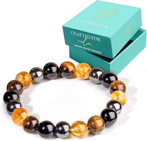 Conscious Items - Black Tourmaline Bracelet - Feng Shui Black Obsidian Bracelet - Authentic Black Tourmaline - The Spiritual Protection Bracelet - Black Tourmaline Crystals - Men and Woman Jewelry in Saudi Arabia