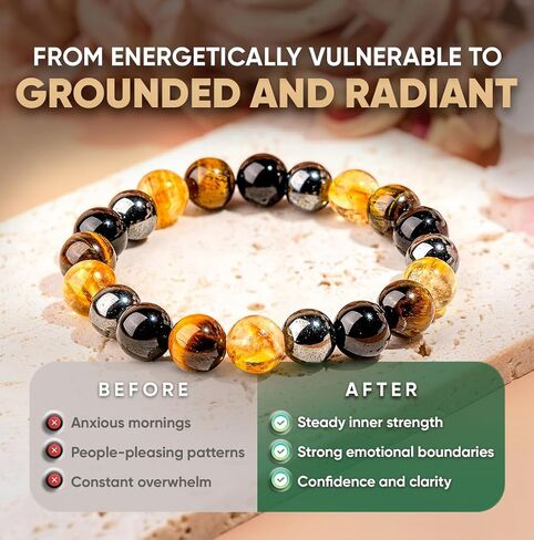 Conscious Items - Black Tourmaline Bracelet - Feng Shui Black Obsidian Bracelet - Authentic Black Tourmaline - The Spiritual Protection Bracelet - Black Tourmaline Crystals - Men and Woman Jewelry in Saudi Arabia