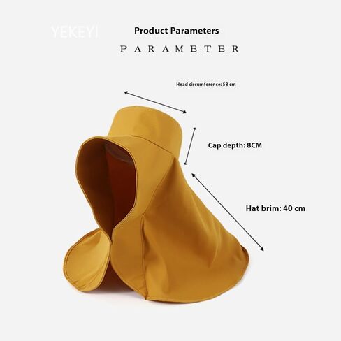 قبعات شمس للنساء حماية من أشعة الشمس شال على نطاق واسع مع رفرف الرقبة المشي لمسافات طويلة قبعة في الهواء الطلق حماية الصيف قبعة الشاطئ in Kuwait