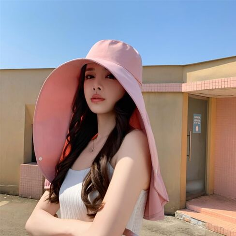 قبعات شمس للنساء حماية من أشعة الشمس شال على نطاق واسع مع رفرف الرقبة المشي لمسافات طويلة قبعة في الهواء الطلق حماية الصيف قبعة الشاطئ in Kuwait