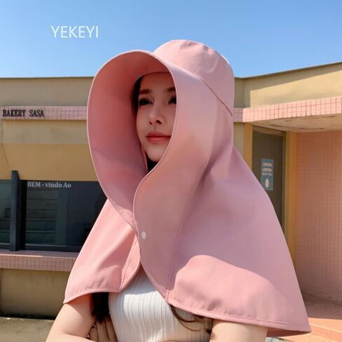 قبعات شمس للنساء حماية من أشعة الشمس شال على نطاق واسع مع رفرف الرقبة المشي لمسافات طويلة قبعة في الهواء الطلق حماية الصيف قبعة الشاطئ in Kuwait