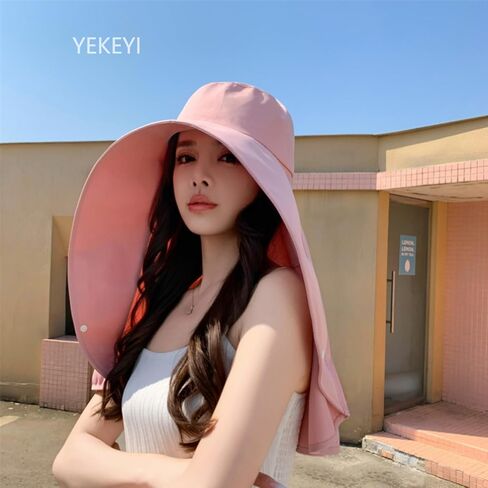 قبعات شمس للنساء حماية من أشعة الشمس شال على نطاق واسع مع رفرف الرقبة المشي لمسافات طويلة قبعة في الهواء الطلق حماية الصيف قبعة الشاطئ in Kuwait