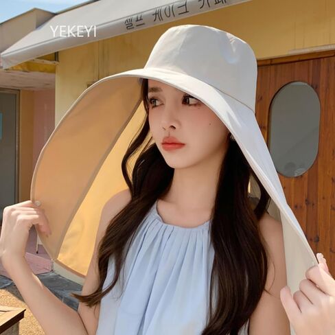 Sun Hats for Women Sun Protection Wide Brim Shawl with Neck Flap Hiking Visor Hat Outdoor Summer Protection Beach Hat in Saudi Arabia