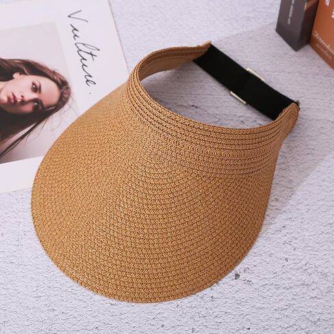 Joyfisco Womens Sun Visor Hat Wide Brim Straw Sun Foces for Women Summer Summer Pontaily Beach Hats for Women in Kuwait