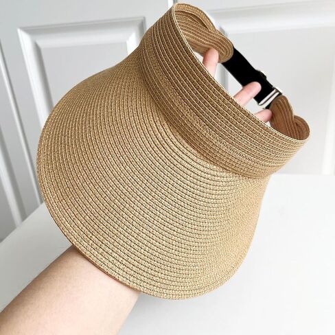 Joyfisco Womens Sun Visor Hat Wide Brim Straw Sun Foces for Women Summer Summer Pontaily Beach Hats for Women in Kuwait