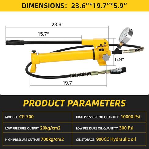 CP-700 Hydraulic Power Hand Pump,2 Speed 900cc High Pressure Portable Hydraulic Pump,10000Psi Hydraulic Power Pump(with Pressure Oil Gauge) in Kuwait