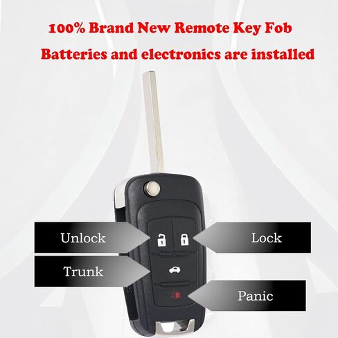MechanMagic Keyless Entry Remote Control Car Key Fob Replacement for Buick Lacrosse Regal Verano Encore Allure Chevrolet Equinox Camaro Cruze Malibu Impala Sonic GMC Terrain 2010-2021 4 Buttons in Saudi Arabia