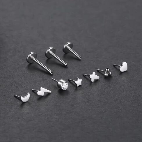 Oveta G23 Titanium Labret Percing Jewelry 16G 18G PUSH PIN GURELAGE HELIX TRAGUS PEICRINGER in Kuwait