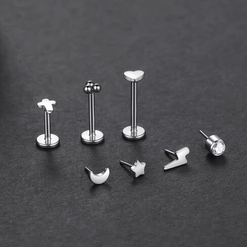 Oveta G23 Titanium Labret Percing Jewelry 16G 18G PUSH PIN GURELAGE HELIX TRAGUS PEICRINGER in Kuwait