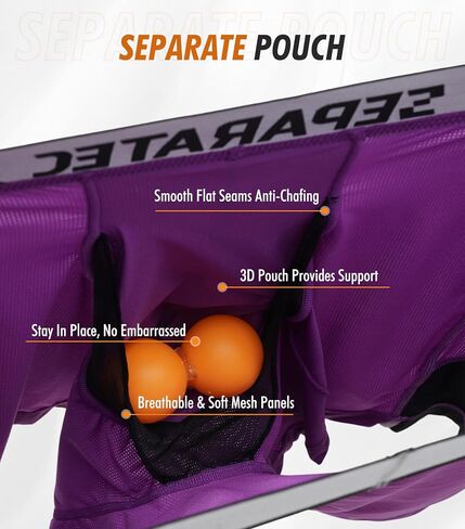 Separatec Mens Underwear with Pouch Performance Breathable Cooling Mesh Support Pouch Long Legs Boxer Briefs with Fly 3 Pack in Saudi Arabia