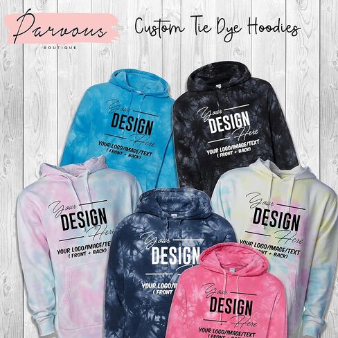 INK STITCH Unisex PRM4500TD Custom Design Your Own Tie dye Hoodies in Saudi Arabia