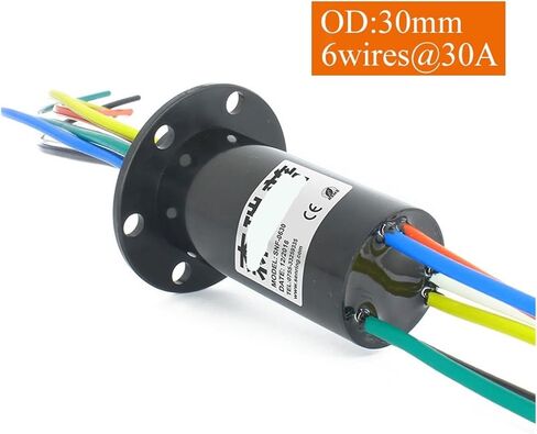 1 Pcs 6 Channel Compact Slip Ring 30A Mini Slip Ring 6 Wire Rotary Joint Conductive Capsule Slip Ring Connector Outer Diameter 30mm in Saudi Arabia