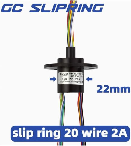 فرشاة جامع خاتم الانزلاق خاتم الكربون خاتم موصل فرشاة SRC-22-20A/20WIRE2A قطر 22 مم طول الأسلاك 250 ملم COL in Saudi Arabia