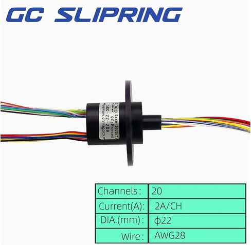 فرشاة جامع خاتم الانزلاق خاتم الكربون خاتم موصل فرشاة SRC-22-20A/20WIRE2A قطر 22 مم طول الأسلاك 250 ملم COL in Saudi Arabia