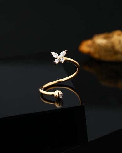 JOWSEEN 14K GOLD TOWSE HELIX أقراط 16G HELIX ثقب المجوهرات الفراشة الشفاه مثقبة المجوهر in Saudi Arabia