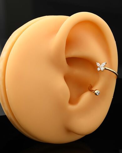 JOWSEEN 14K GOLD TOWSE HELIX أقراط 16G HELIX ثقب المجوهرات الفراشة الشفاه مثقبة المجوهر in Saudi Arabia