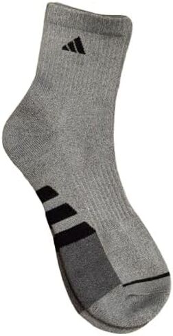 Adidas Men High Quarter Sock Assouted Colors Moisture Wicking Cushioned Foot Protects Seff Toe Seam Seam Size: 6-12 (4 pack) in Saudi Arabia