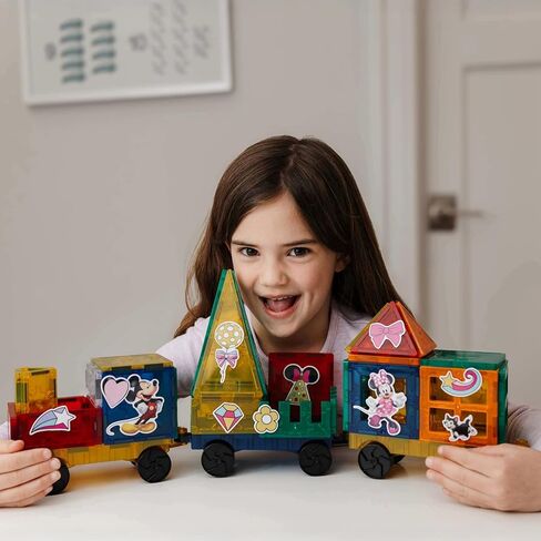 Tytan Tiles مرخص رسميًا من Disney Junior Mickey Train Magnetic Tiles 41 قطعة ، ومصنفات تعليمية قوية/Steam ، واللعب الهندسي الإبداعي ، والتعرف على الأنماط ، Ages 3 Plus in Kuwait