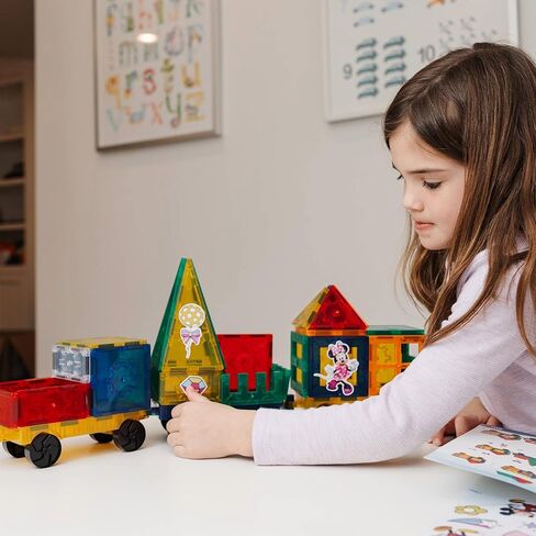 Tytan Tiles مرخص رسميًا من Disney Junior Mickey Train Magnetic Tiles 41 قطعة ، ومصنفات تعليمية قوية/Steam ، واللعب الهندسي الإبداعي ، والتعرف على الأنماط ، Ages 3 Plus in Kuwait
