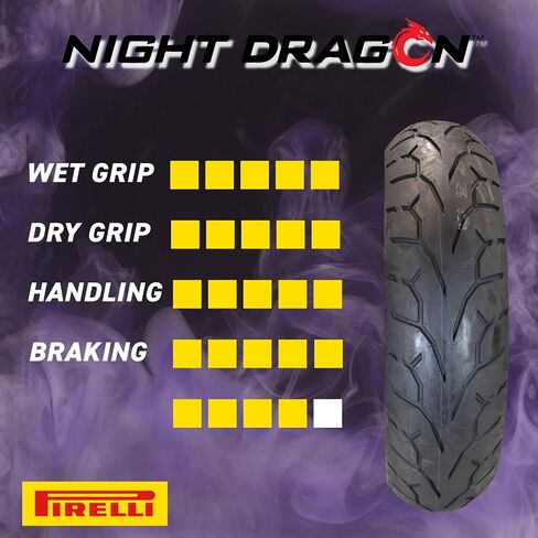 Pirelli Night Dragon GT MU85B16 M/C 77H TL Cruiser Motorcycle Rear Tire - Superior Traction & Handling for High-Performance Cruisers w/Keychain in Saudi Arabia