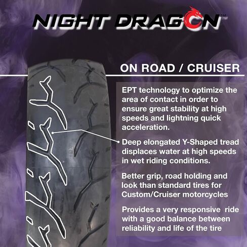 Pirelli Night Dragon GT MU85B16 M/C 77H TL Cruiser Motorcycle Rear Tire - Superior Traction & Handling for High-Performance Cruisers w/Keychain in Saudi Arabia