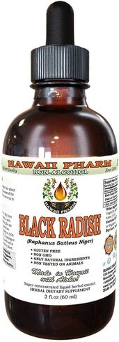 Hawaii Pharm Black Radish Alcohol-Free Liquid Extract, Black Radish (Raphanus Sativus Niger) Dried Root Glycerite Natural Herbal Supplement 2 oz in Saudi Arabia