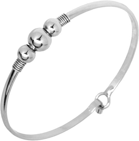 3 Ball Wire Wrap SilverTone Latch Cuff Bracelet in Saudi Arabia