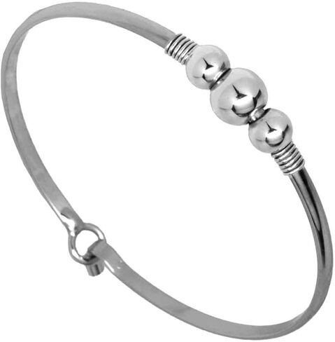 3 Ball Wire Wrap SilverTone Latch Cuff Bracelet in Saudi Arabia