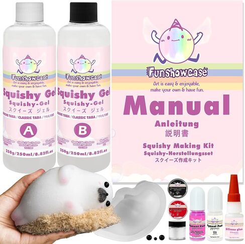 Taba Squishy Maker 2 Hamster Silicone Molds+Gel+Kits Fufu Squish Making Pack in Kuwait