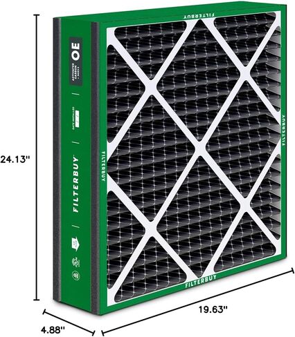 فلتر هواء Filterbuy 20x25x5 مزيل الرائحة MERV 8 (عبوة من قطعتين)، مرشحات هواء فرن HVAC مطوية مع الكربون المنشط لهنيويل ولينوكس والناقل والمزيد (الحجم الفعلي: 19.88 × 24.75 × 4.38 بوصة) in Saudi Arabia