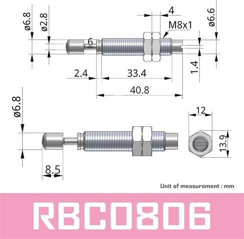 RB Shock Absorber RB0604 RB0805 RB0806 RB1007 RB1006 RB1411 RB1412 RB2015 RB2725 With Cap RBC1007 RBC2725 RBC2015 RBC0806 1Pcs(RB1411) in Saudi Arabia