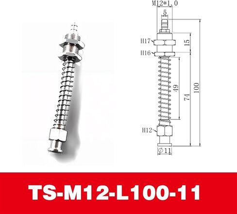 TS Metal Pneumatic Vacuum Suction Cup Metal Buffer Connecting Rod 1Pcs(TS-M12-L60-11) in Saudi Arabia