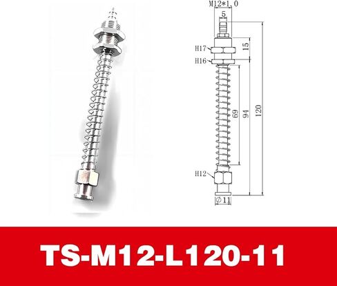 TS Metal Pneumatic Vacuum Suction Cup Metal Buffer Connecting Rod 1Pcs(TS-M12-L60-11) in Saudi Arabia
