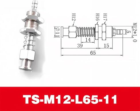 TS Metal Pneumatic Vacuum Suction Cup Metal Buffer Connecting Rod 1Pcs(TS-M12-L60-11) in Saudi Arabia
