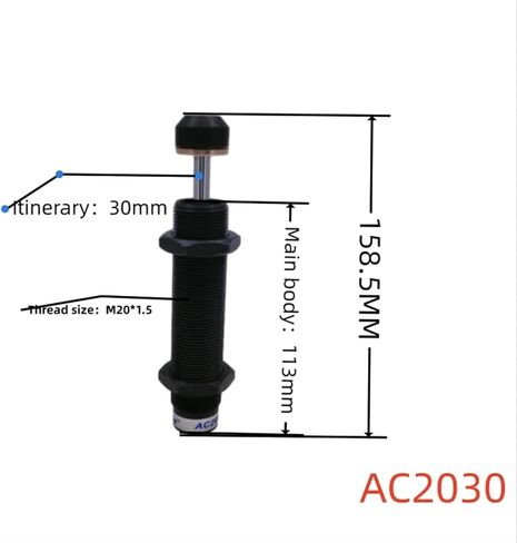 AC1420 1425 2016 2020 2025 2050 2025 2030 Shock Absorbers Pneumatic Oil Hydraulic Buffers 1Pcs(AC2525,-3 Low speed) in Kuwait