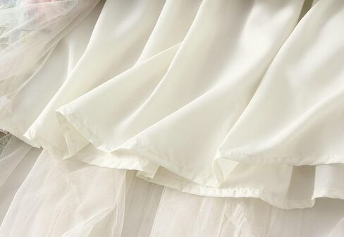تول تول الزهور النسائية طبقات طرفية Flowy Fairy Midi Skirt High Weist Tutu A-Line Mashion Renaissance Skirt in Kuwait
