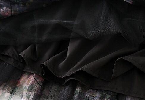 تول تول الزهور النسائية طبقات طرفية Flowy Fairy Midi Skirt High Weist Tutu A-Line Mashion Renaissance Skirt in Kuwait