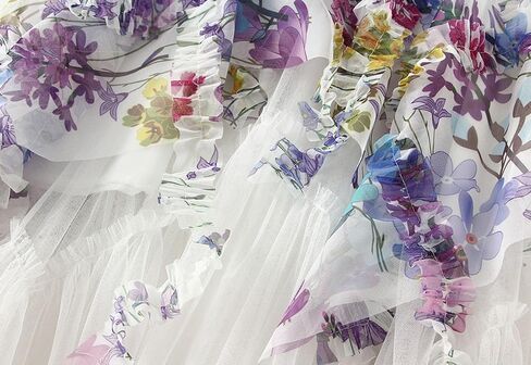 تول تول الزهور النسائية طبقات طرفية Flowy Fairy Midi Skirt High Weist Tutu A-Line Mashion Renaissance Skirt in Kuwait