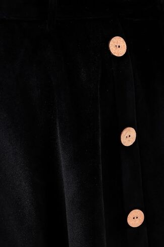 ThePirateDressing Women's Vintage Retro 1950s Velvet High Waist A-Line Flared Midi Skirt with Pockets in Saudi Arabia
