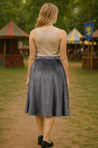 ThePirateDressing Women's Vintage Retro 1950s Velvet High Waist A-Line Flared Midi Skirt with Pockets in Saudi Arabia