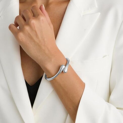 Bracelets for Women Trendy Chunky Adjustable Fashion Bangle Oval Charm Jewelry in Saudi Arabia