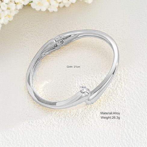 Bracelets for Women Trendy Chunky Adjustable Fashion Bangle Oval Charm Jewelry in Saudi Arabia