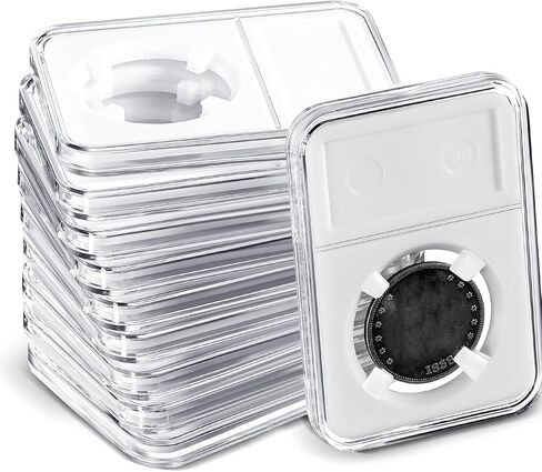 10 Pcs 38mm Coin Slab Display Holder Storage Case for Morgan, Peace, IKE Silver 38mm Dollar Coin, Clear Acrylic Cases for Coin Organize and Collection in Kuwait