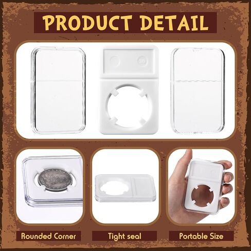 10 Pcs 38mm Coin Slab Display Holder Storage Case for Morgan, Peace, IKE Silver 38mm Dollar Coin, Clear Acrylic Cases for Coin Organize and Collection in Kuwait