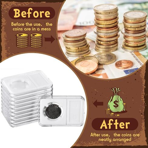 10 Pcs 38mm Coin Slab Display Holder Storage Case for Morgan, Peace, IKE Silver 38mm Dollar Coin, Clear Acrylic Cases for Coin Organize and Collection in Kuwait