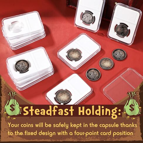 10 Pcs 38mm Coin Slab Display Holder Storage Case for Morgan, Peace, IKE Silver 38mm Dollar Coin, Clear Acrylic Cases for Coin Organize and Collection in Kuwait