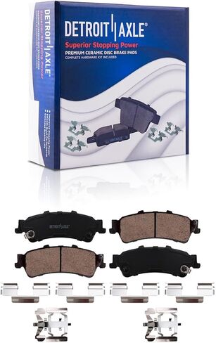 Detroit Axle-مجموعة الفرامل الخلفية لعام 1999-2006 GMC Sierra Chevy Silverado 1500 ، 2000-2001 Yukon Tahoe 2003-2005 Astro Safari ، Discl-Brake Rotors استبدال وسادات سيراميك السيراميك: 11.02 بوصة الدوار in Saudi Arabia