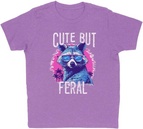 Cute but Feral Raccoon Kids T-Shirt Youth in Saudi Arabia