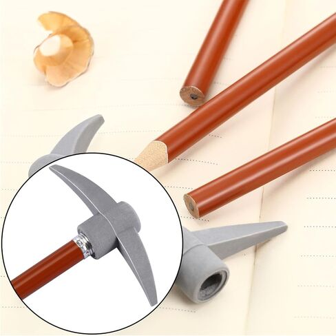 Chinco 24 Pieces Pickaxe Pencils Eraser Set Funny Eraser Topper Pencils Bulk with Axe Shape Erase for Students Gifts in Kuwait